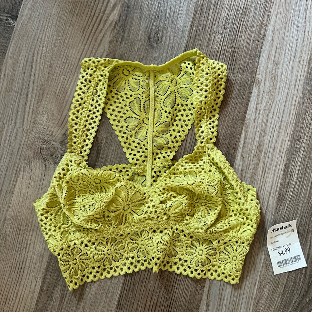 Bright yellow lace bandeau